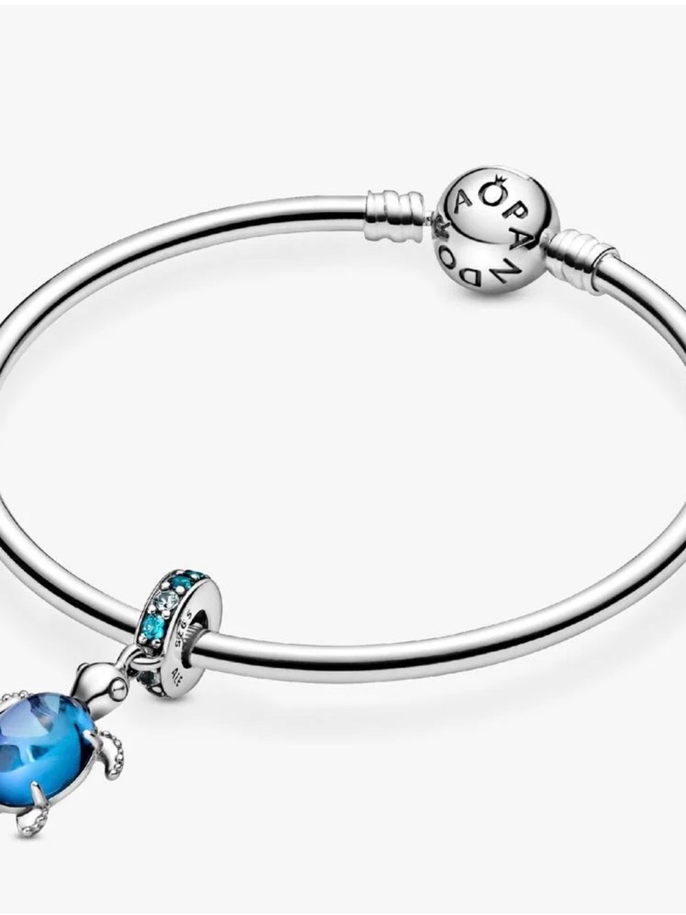 Pandora Blue Murano Glass Sea Turtle Dangle Charm Sterling Silver Keepsake - Picture 4 of 13